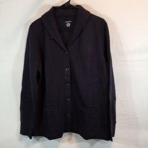 Lands End 14-16 Navy Blue Fleece Jacket NWOT